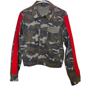 Express‎ Camouflage Jacket with Red Sleeves